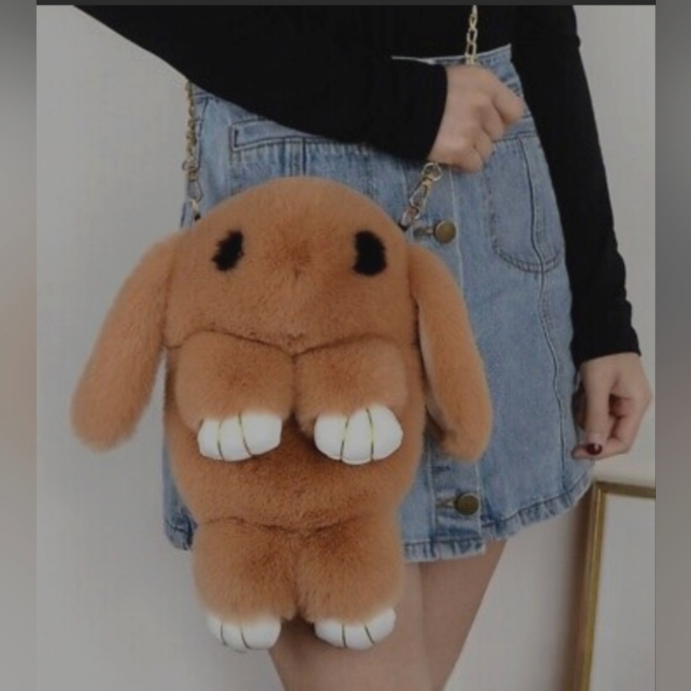 New Hand-Made Bunny Rabbit Bag w/ chain like Paris Hilton's style likeness - Picture 5 of 5
